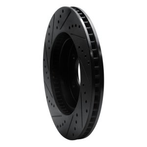 Chevrolet Equinox Brake Rotor (1) - Front Right - R1 Concepts - Drilled & Slotted - Black - `02-`07